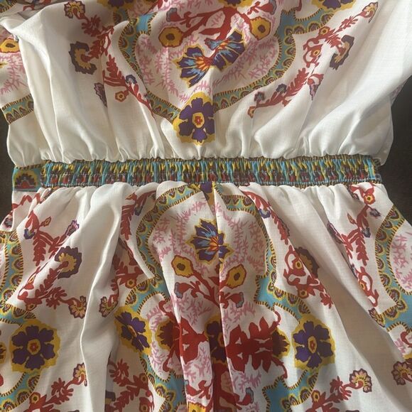 Women’s Floral Print White Summer Mini Dress *Tag Size M fits like a SMALL NEW - Picture 13 of 14